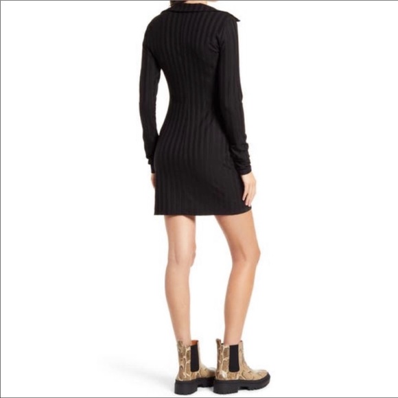 NEW Reformation Vittoria Ribbed Collar Bodycon Dress Medium - Picture 3 of 6